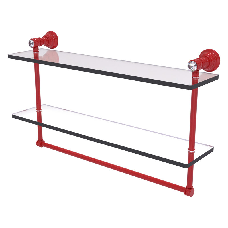 Tablette flottante 2 pièces Carolina, H 9,5 po x l 22 po x P 5,54 po, Rouge pompier