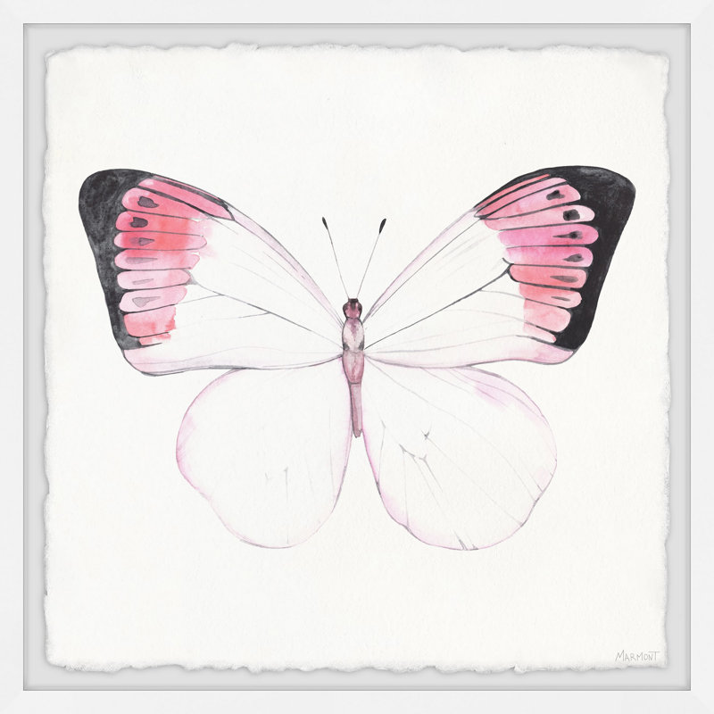 Bright White Butterflies - Single Picture Frame Painting, 45cm H x 45cm W x 3.81cm D