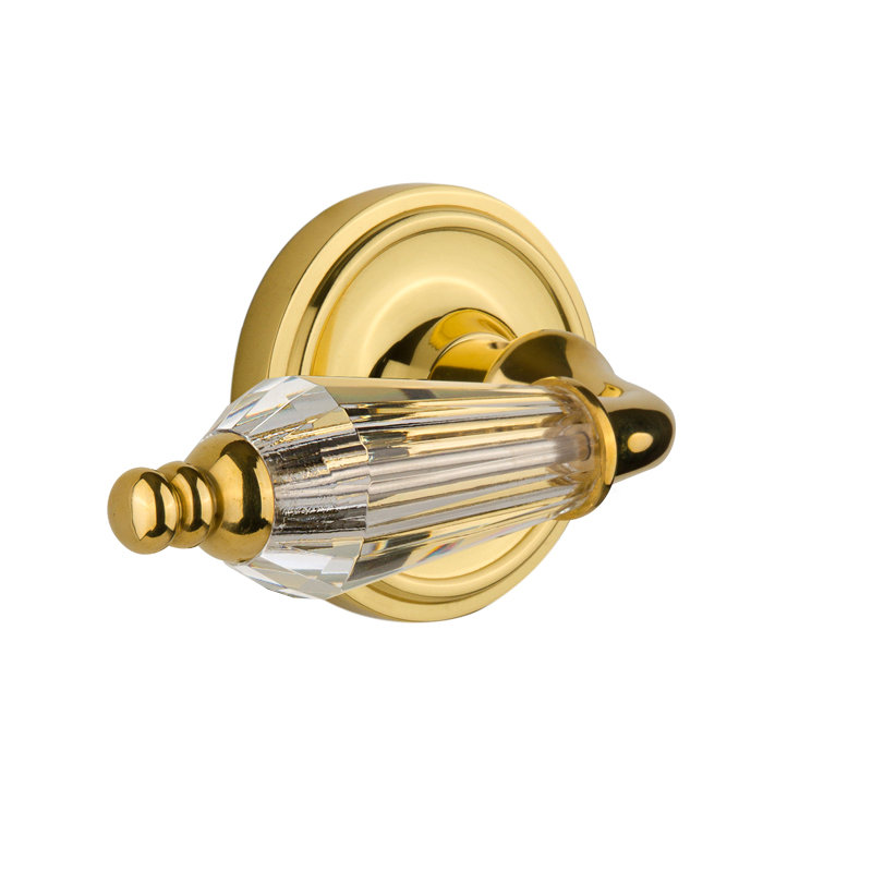 Classic Rosette Double Dummy with Parlour Lever, Unlacquered Brass