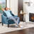  Ebern Designs 30.71"W Small Space Reading Chair Mid Century Curved Arm Linen Accent Chair-470367116