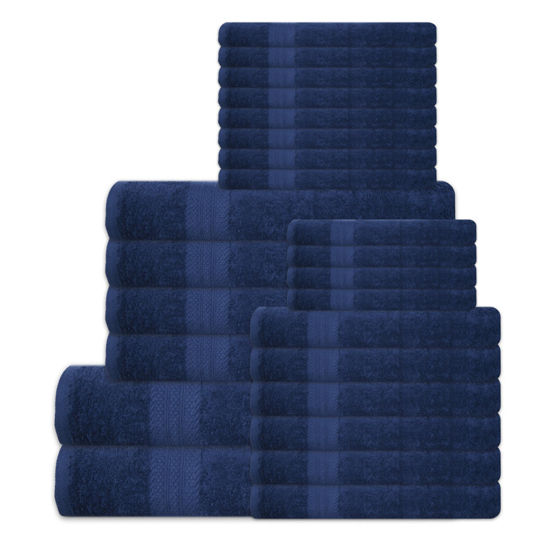 Serviettes de bain en tissu éponge (paquet de 24), Denim