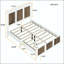 Queen Size Farmhouse Platform Bed with Wooden Strip Decoration and Plywood Slats Support-1735317749