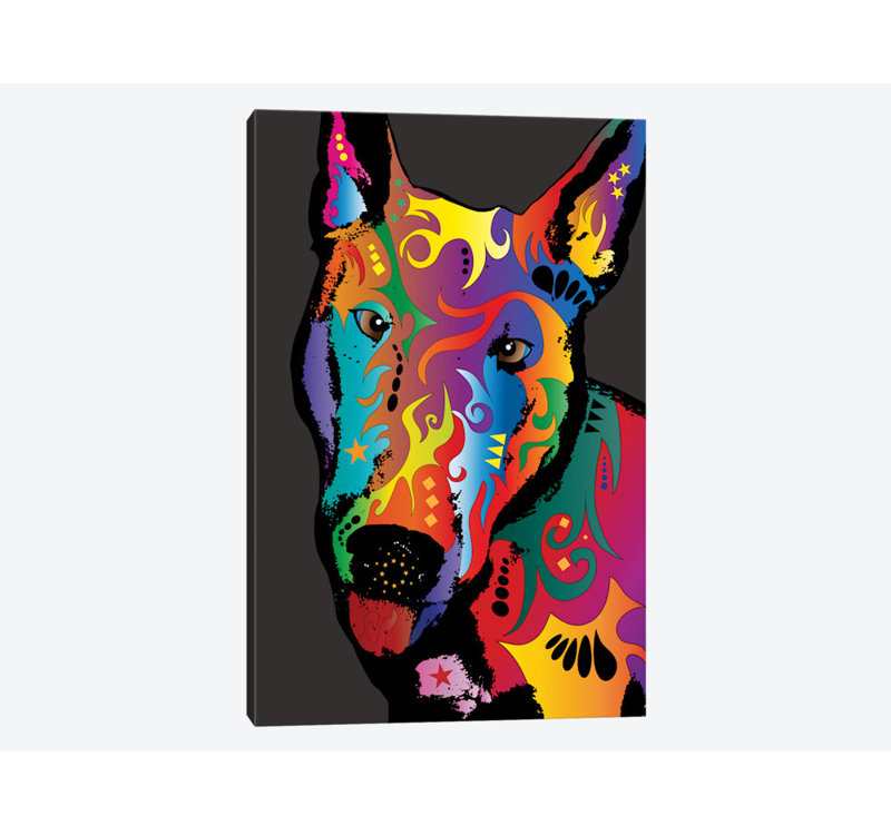 « arc-en-ciel », impression sur toile tendue terrier, H 40 po x l 26 po x P 1,5 po, Toile tendue, Pas de tapis