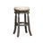 30" Bar Stool, Weathered Gray, French Gray Leather Seat - And Attractive Stool With Quality Suits Kitchen Or Area-1099303979-1099303981