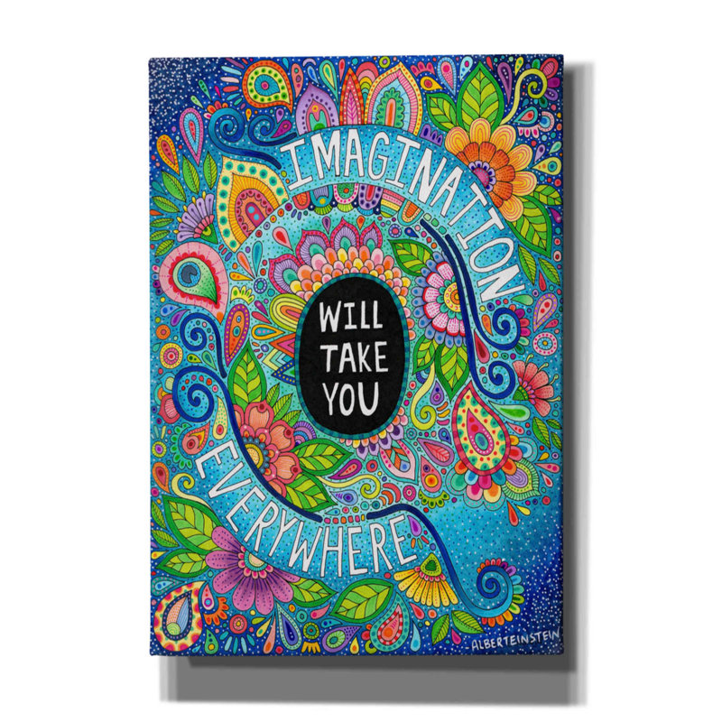 «Imagination Will Take You Everywhere» par Hello Angel - impression sur toile tendue, L 18 po x H 26 po x P 0,75 po