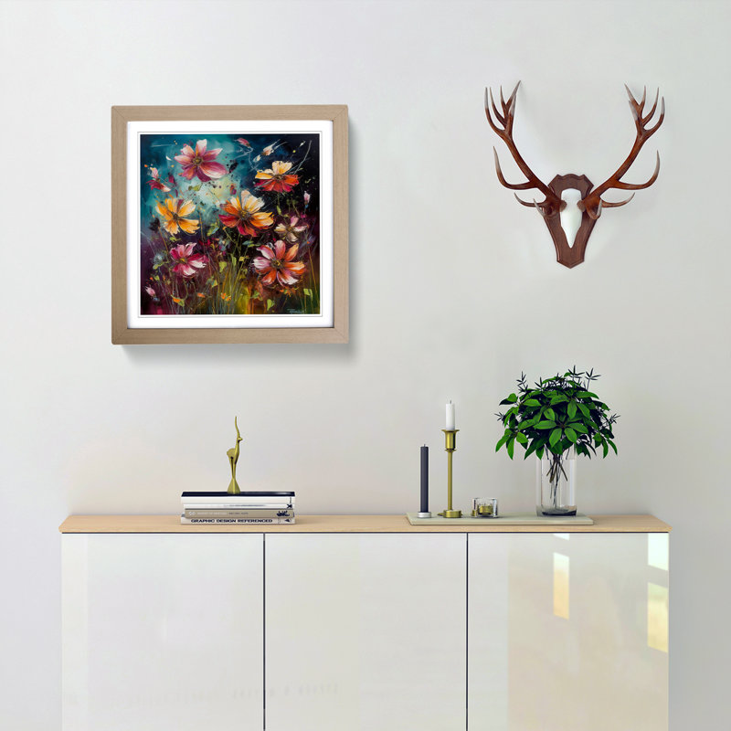 Cosmos Expressionism - Framed Print, Oak