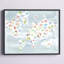 Carte du monde Milla Watercolor avec motif de reptiles de dinosaures par Ziwei Li - Peinture-62163244-62163245