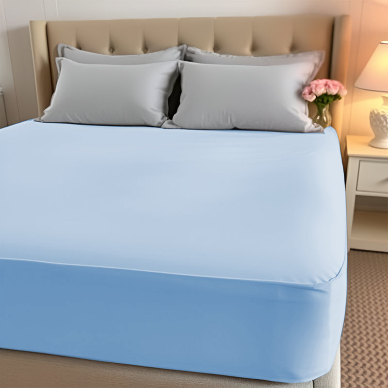 Paul's Microfibre Super Soft Brushed Deep Fitted Bed Sheet, Super King (6'), Blue