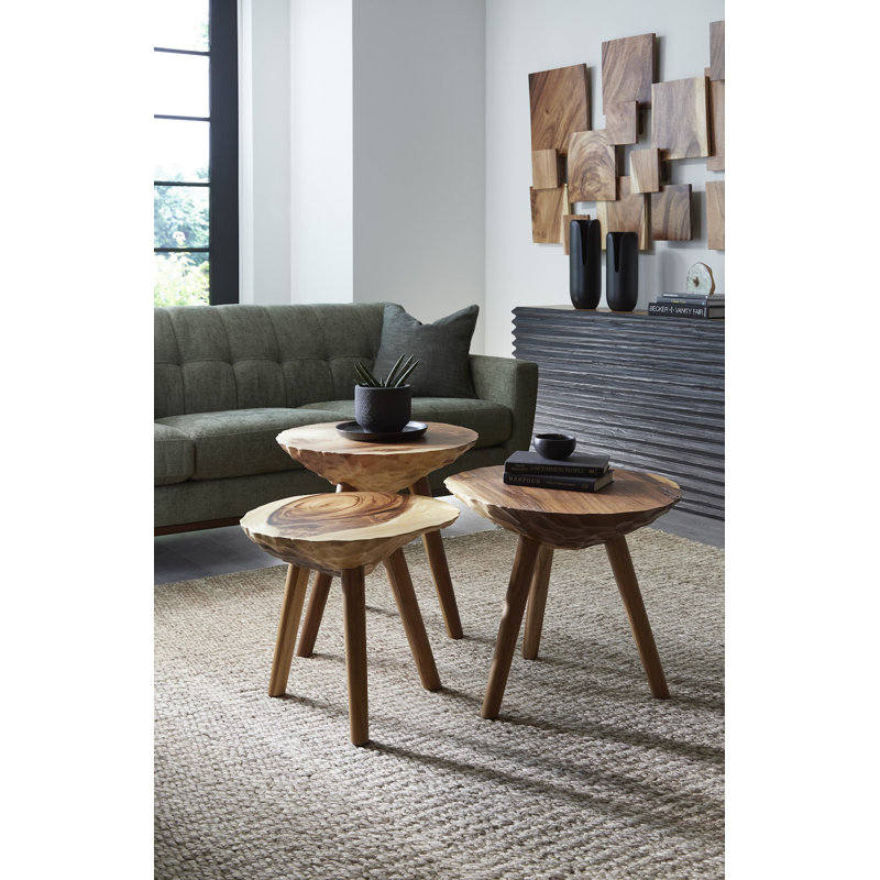 Indent Side Table Natural, 18" H x 22" W x 22" D