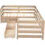 Lit simple en forme de L - 3 tiroirs pour un rangement quotidien dans la chambre à coucher