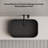 MonBlari 22" X 14" Oval Solid Surface Matte Black Fluted Vessel Sink-126479045