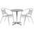 Moraal Round Aluminum Indoor-Outdoor Table Set with 2 Slat Back Chairs-795904945-728214426