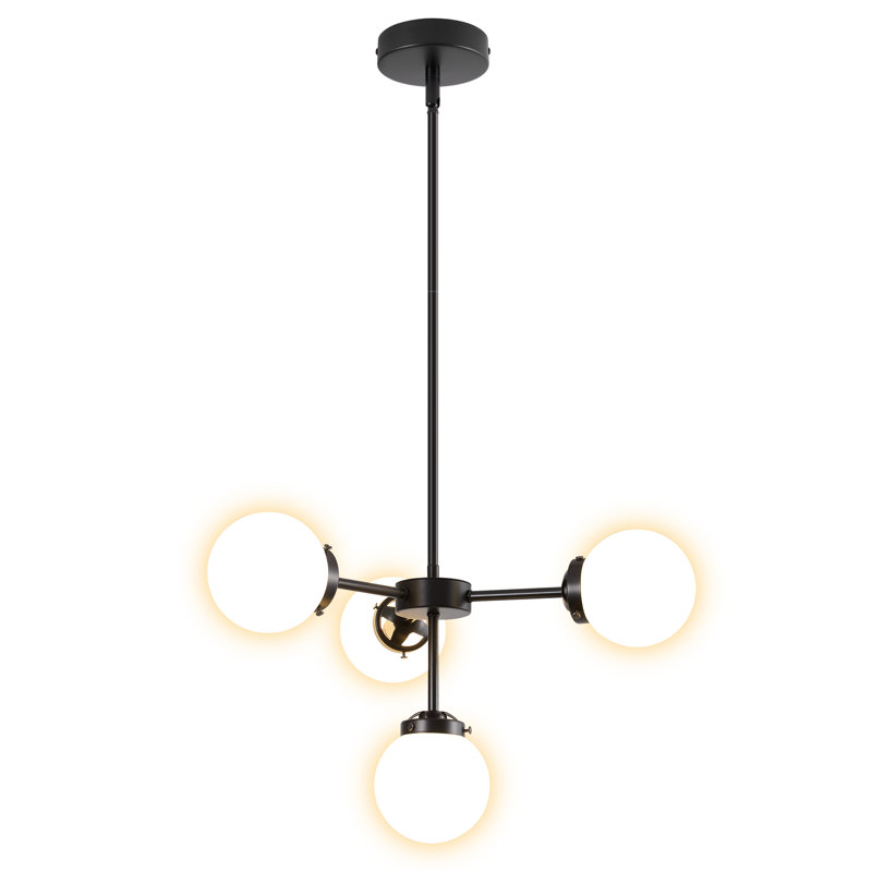 Hess 4-lights Modern Sputnik Chandelier Mid Century Ceiling Hanging Light E12 Industrial Pendant Light For Living Room Bedroom Dining Room Hotel Hall