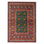 Tapis vert tribal en laine noué à la main de conception unique 3 pi 5 po x 4 pi 8 po