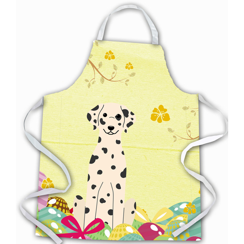 Tablier œufs de pâques, Jaune / ivoire / noir, Dalmatien