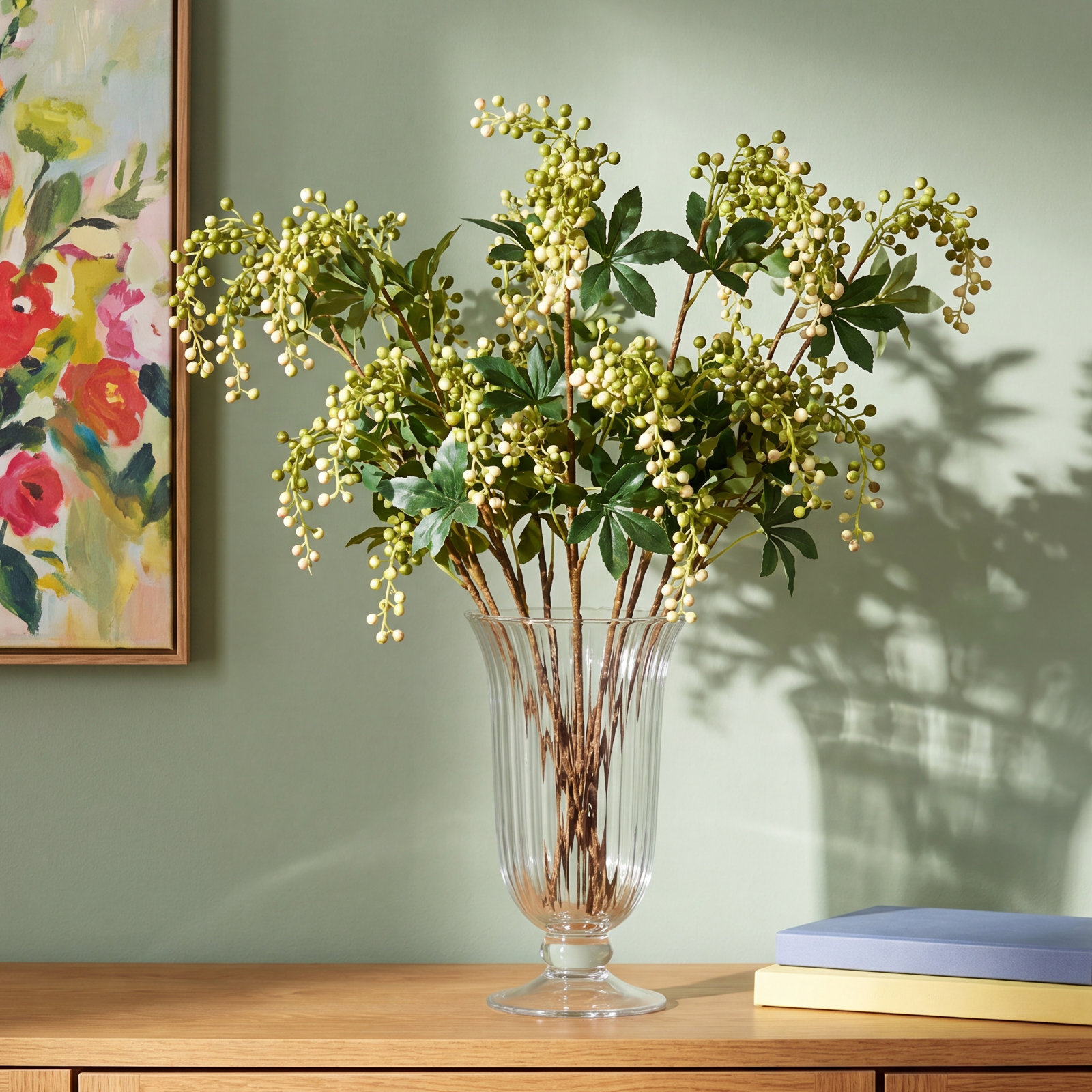 Berry Floral Stems, Green