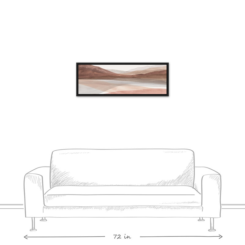 Paysage à l'aube, H 13,75 po x l 35,75 po x P 1,75 po