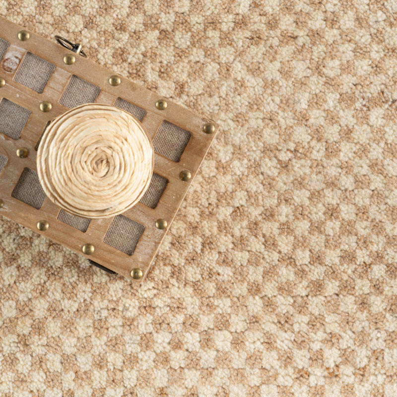 Pierce Wheat Hand Knotted Wool Rug, Rectangle 5' x 8'