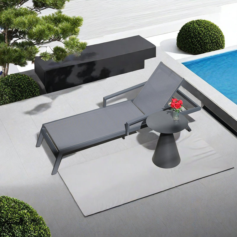 Chaise longue d'extérieur réglable Premium
