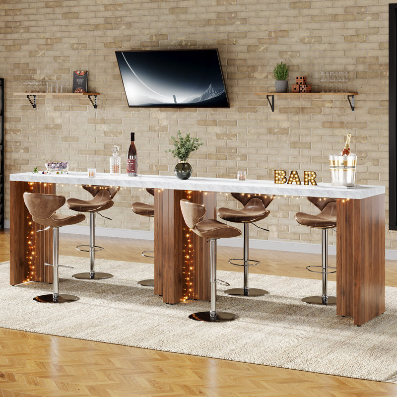 Wrought Studio™ Counter Height Dining Table With Faux Marble