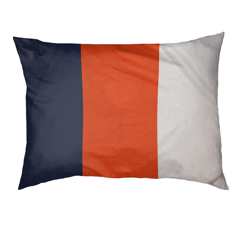 Oreiller Oklahoma, Très grand (l 50 po x P 40 po x H 7 po), Bleu / milieu orange
