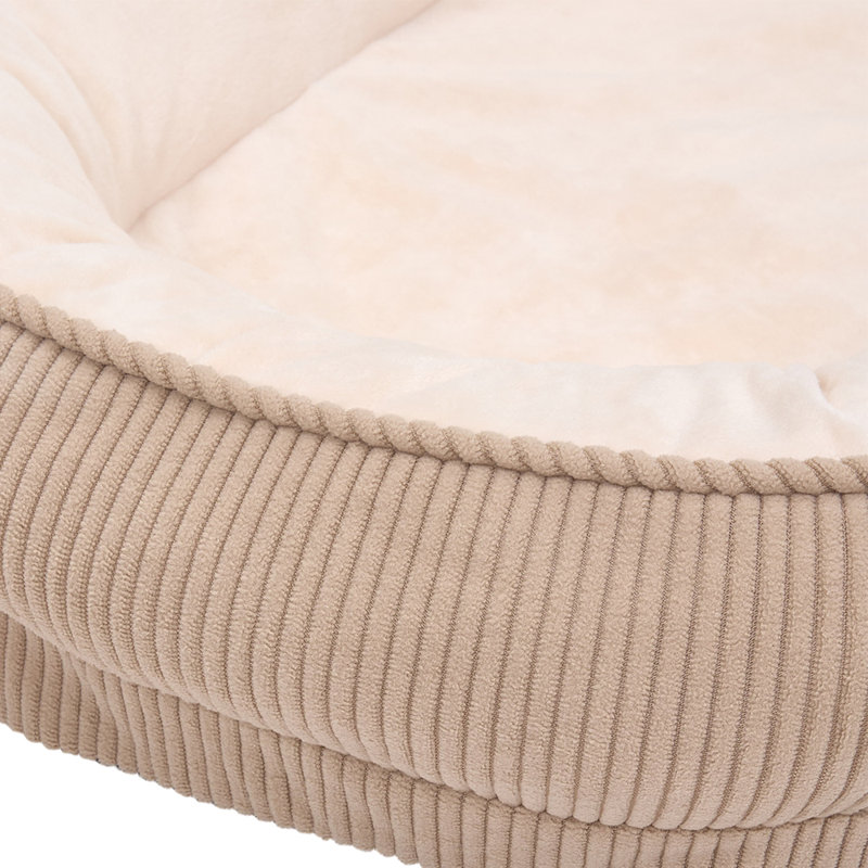 Corduroy Pet Bed, Small (12.5cm H x 50cm W x 40cm D), Brown