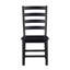 Ensemble de 2 chaises d'appoint en bois noir à dossier échelle