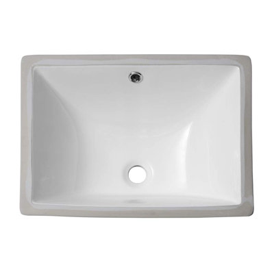18" L x 13" W Undermount Bathroom Sink Rectangle White Ceramic Bathroom Sink White Undermount Sink