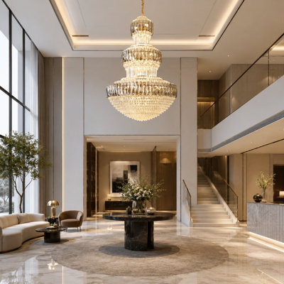 36-Light Dimmable Tiered Crystal Chandelier