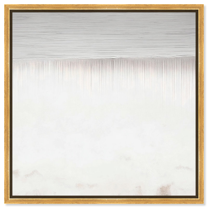 Subtle Transitions Canvas Minimalist Abstract by Art Remedy, Gold Floater Framed, 17" H x 17" W x 1.8" D