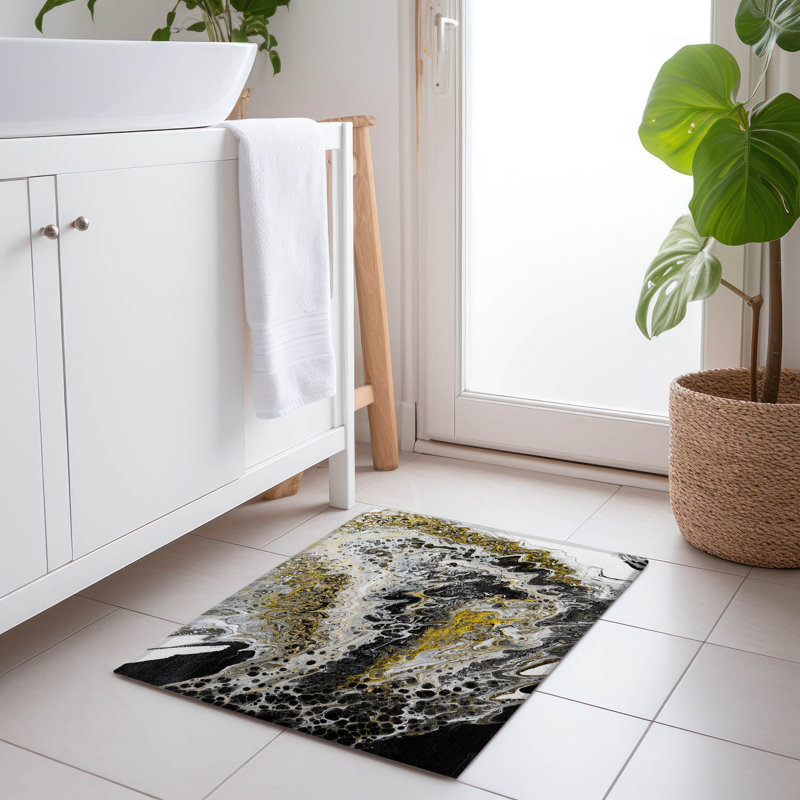 Premium Machine Washable Chananya Midnight Rug, Rectangle 1'8" x 2'6"