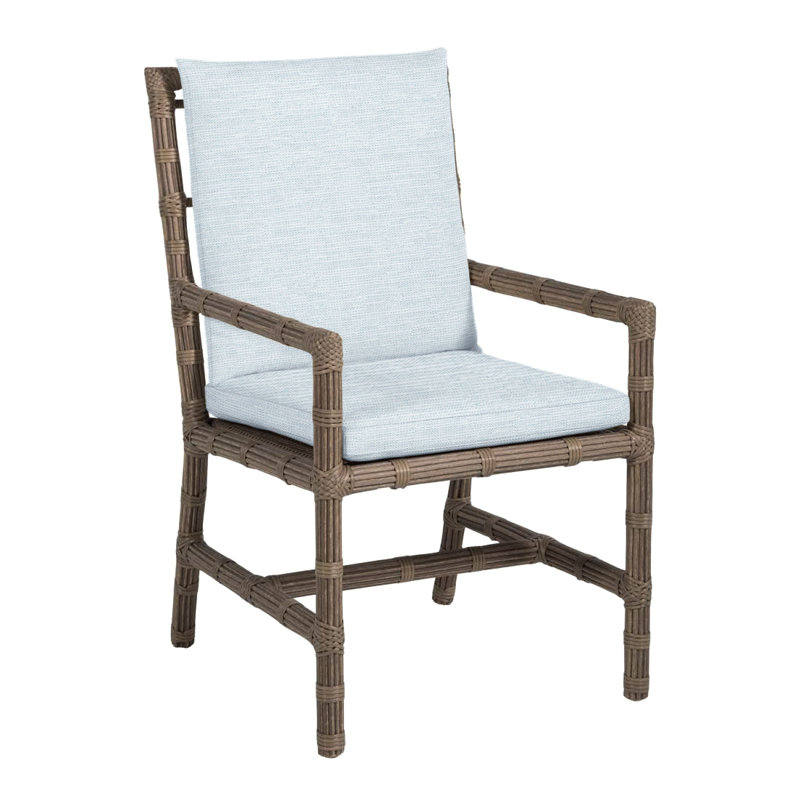 Fauteuil d'extérieur en résine tressée Newport N-Dura, Pas de soudure, Papier ciel, Onyx