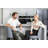 MINCETA Counter Height Bar Stool Set of 2, 26" Swivel Bar Stools with Solid Wood Legs, Farmhouse Upholstered Barstools with Nailhead Trim Design for Kitchen Island, Home Bar, Black-902371484