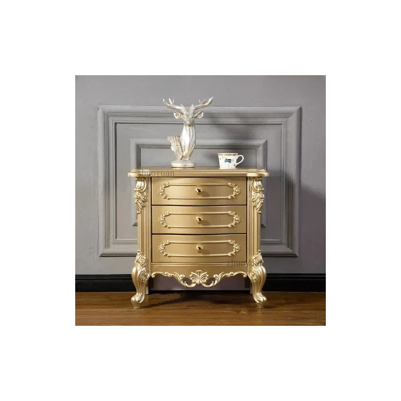 Colleen Side Table European Nightstands Vintage Ordinary Style, Yellow