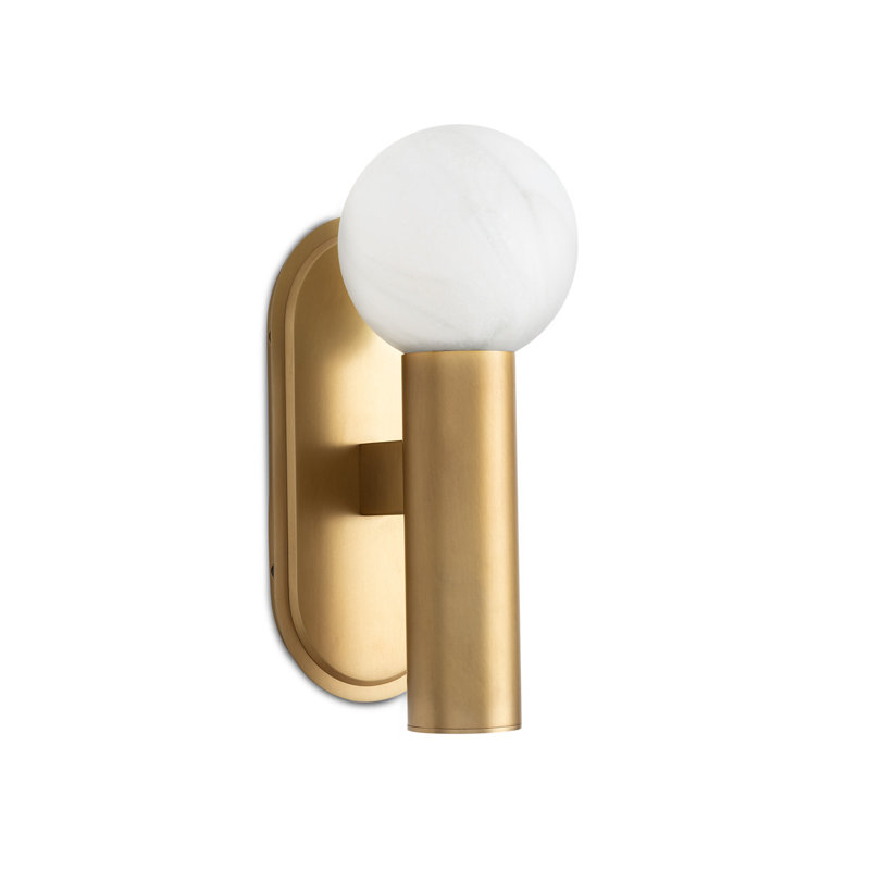 Dion Sconce (Polished Nickel), Natural Brass