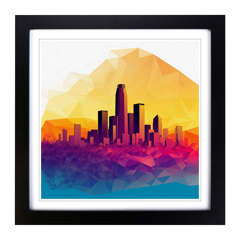 City Of Los Angeles Polygon No.1 - Framed Print, Black