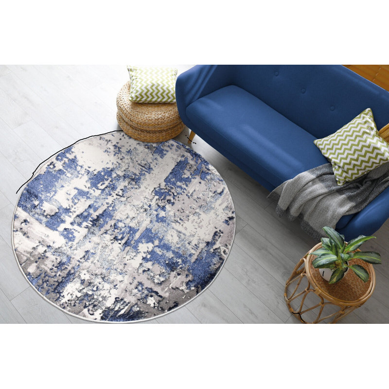 Stockard Abstract Area Rug, Round 120cm
