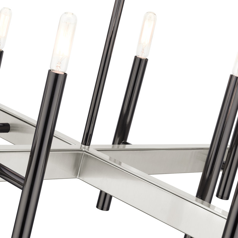 Oiti 8 - Light Steel Dimmable Chandelier, Black Chrome