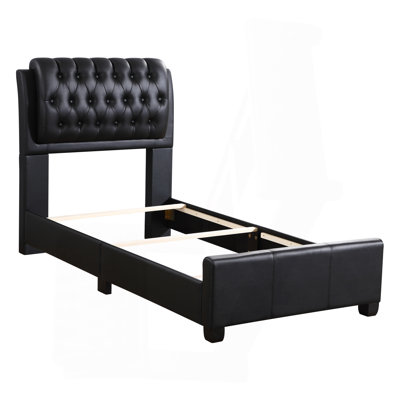 Élégant lit simple contemporain noir audacieux