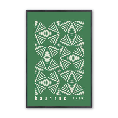 Bauhaus Modernist Green Lines Print