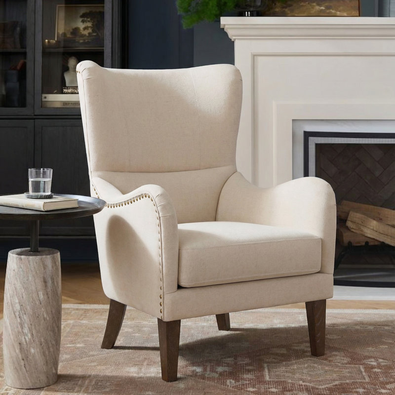 Flemington 27" Wide Polyester Wingback Chair