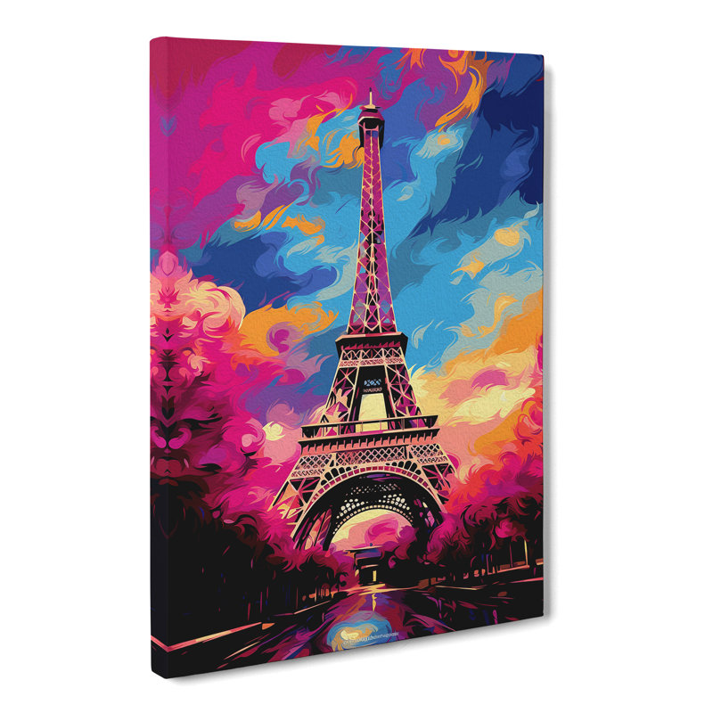 Eiffel Tower Pop - Wrapped Canvas Print, 60cm H x 40cm W x 3cm D