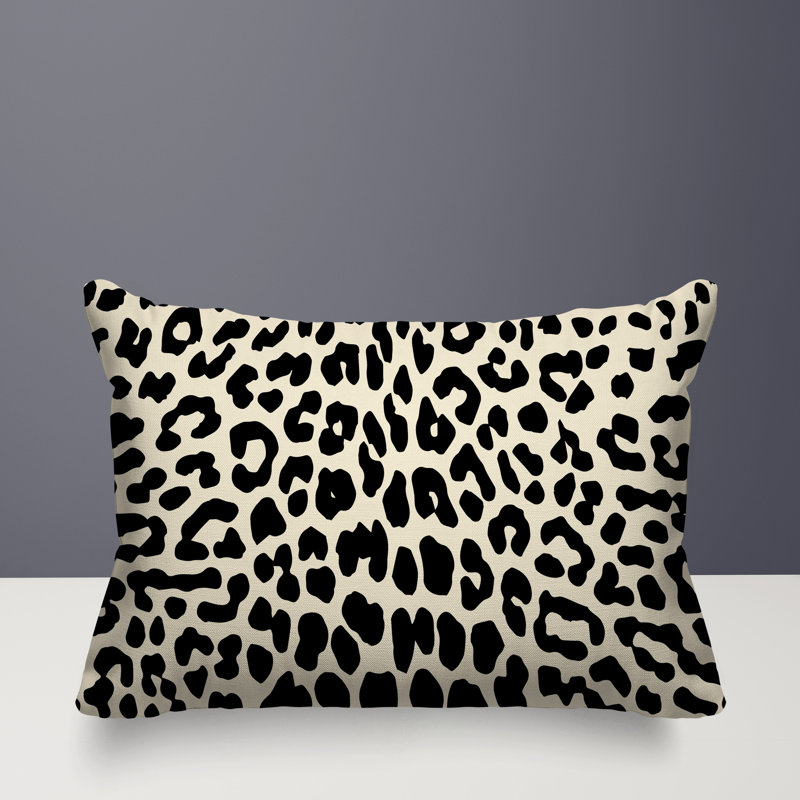 Oreiller rectangulaire intérieur / extérieur Aco, Rectangle H 14 po x l 20 po, Noir