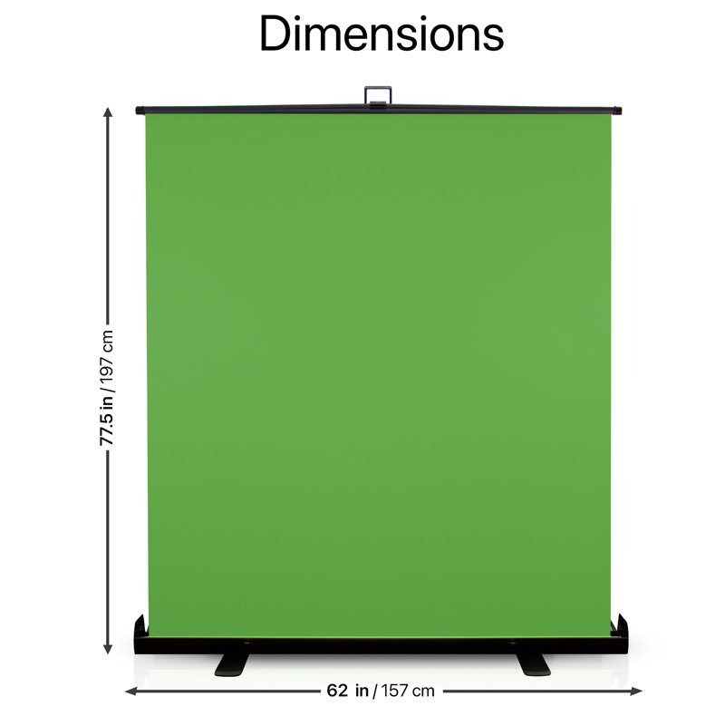 Écran vert 84 po x 84 po - Très grand fond rétractable vert, durable et réglable en hauteur, écran déroulant portable et pliable