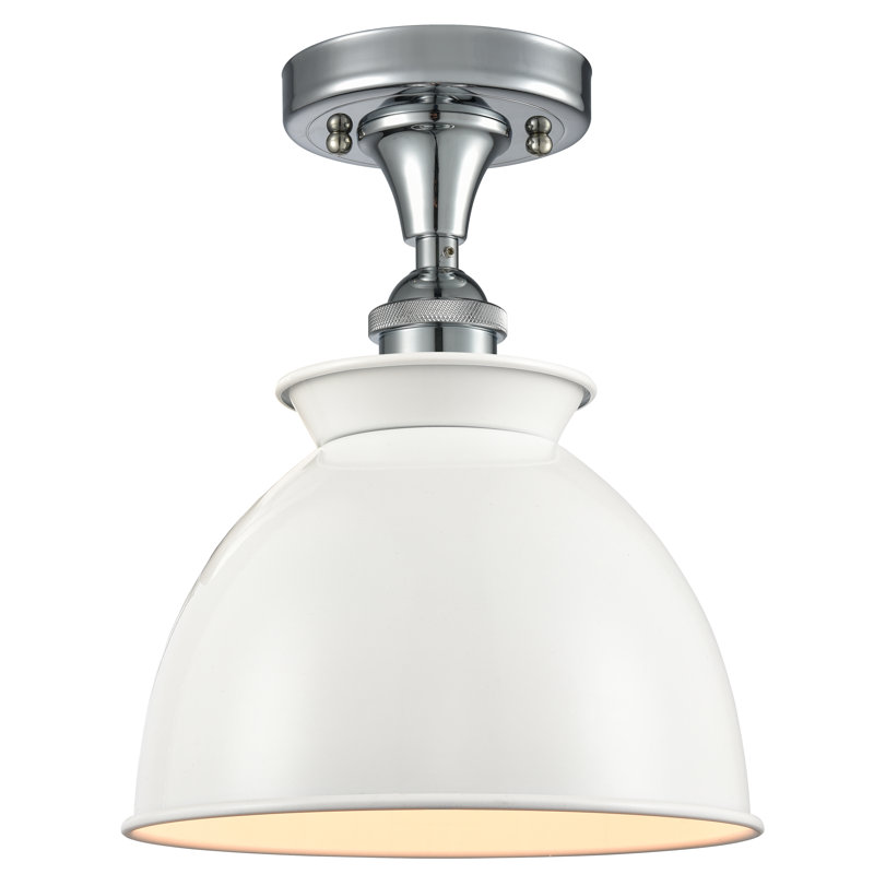 Erastus Semi Flush Mount, Glossy White, Yes, Polished Nickel