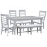 Table de salle à manger extensible grise avec 4 chaises et banc