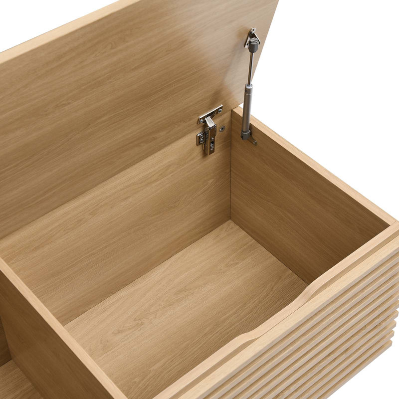 Crawley 47" Wood Grain Storage Bench, Oak