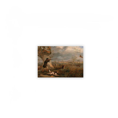 Hunter And Dog Hunting Unframed Canvas Wall Art  24" X 20"