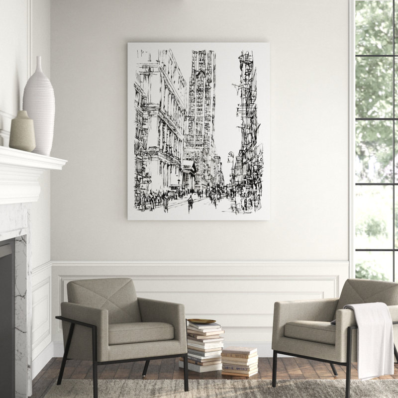 Downtown' Framed Print on Canvas
