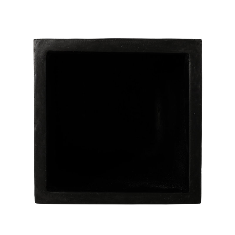 13" X 32.5" Outdoor Modern Mgo Cast Stone Planter, Black